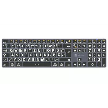 LogicKeyboard XL-Print Titan White on Black DE (Mac) - német QWERTZ-kiosztás