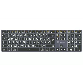 LogicKeyboard XL-Print Titan White on Black DE (Mac) - német QWERTZ-kiosztás