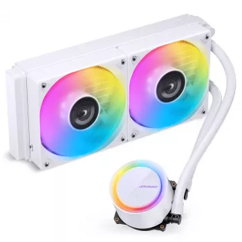 Jonsbo TG-240 AiO folyadékos CPU-hűtő, ARGB - 240mm, fehér