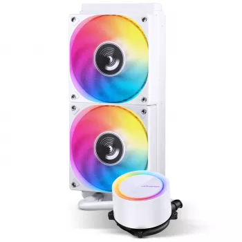 Jonsbo TG-240 AiO folyadékos CPU-hűtő, ARGB - 240mm, fehér