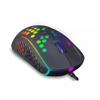 INCA IMG-346 kétkezes optikai vezetékes játék egér 6400 DPI RGB 7 gomb fekete