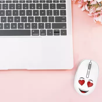 INCA vezeték nélküli egér 1200 DPI 3 gomb 2,4 GHz USB-A WEENY Emoji fehér (IWM-245RB)
