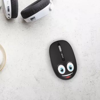 INCA vezeték nélküli egér 1200 DPI / 3 gomb / 2,4 GHz USB-A WEENY Emoji fekete (IWM-245RS)