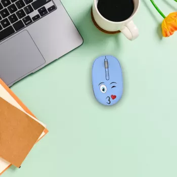 INCA vezeték nélküli egér 1200DPI/3 gomb/2.4GHz USB-A Weeny Emoji kék (IWM-245RM)