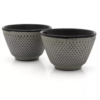 Bredemeijer Jang teáscsészék 78x53mm, öntöttvas, szürke, 2 darabos készlet