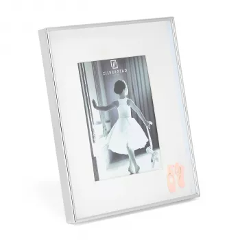 Zilverstad Ballerina 10x15 fém portré fotókeret paszpartuval, ezüst