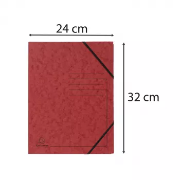 Exacompta Colorspan gumiszalagos mappa A4 piros 355 g/m² fülek nélkül