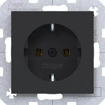 Hager WAS1100BM SCHUKO dugalj dugaszoló kapcsok night black matt