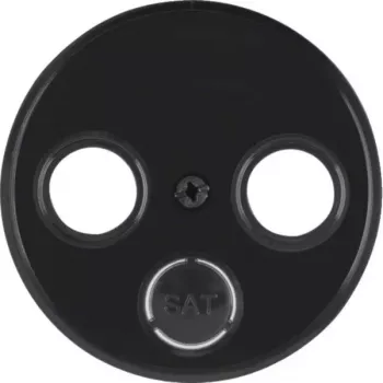 Hager WLF1068BG középlap antennaaljzathoz 2 és 3 lyukú R.Classic fekete