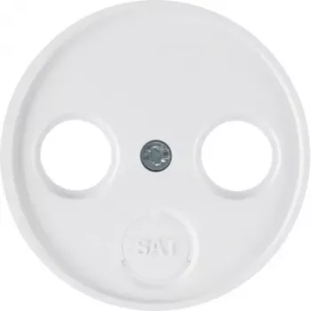 Hager WLF1068WG középlap antennaaljzathoz 2 és 3 lyukú, polárfehér fényes, r.Classic rendszer