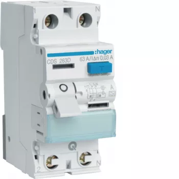 Hager CDS263D RCCB 2 pólusú 63A 30mA A típus 6kA QuickConnect