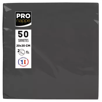 PROnappe fekete 2 rétegű szalvéta 20 x 20 cm 50 db