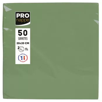 PROnappe olívzöld 2 rétegű szalvéta 20 x 20 cm 50 darabos csomag