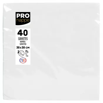 PROnappe fehér papírszalvéta 2 rétegű 19 x 19 cm 40 darabos csomag