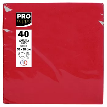 PROnappe piros papírszalvéta 2 rétegű 19 x 19 cm 40 darabos csomag