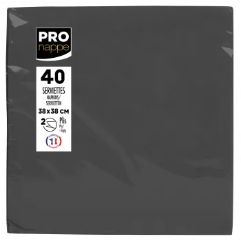 PROnappe papírszalvéta fekete 2 rétegű 19,0 x 19,0 cm 40 db