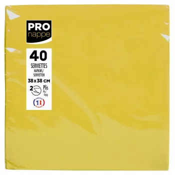 PROnappe papírszalvéta sárga 2 rétegű 19,0 x 19,0 cm 40 db