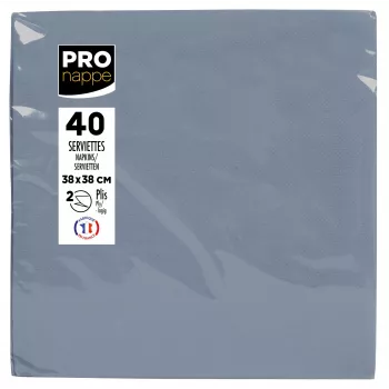 PROnappe papírszalvéta szürke 2 rétegű 19,0 x 19,0 cm 40 darabos csomag