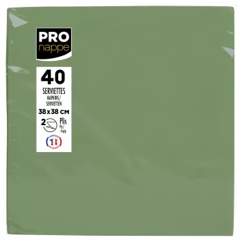 PROnappe olívzöld 2 rétegű papírszalvéta 19 x 19 cm 40 darabos csomag