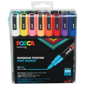 Faber-Castell UNI PC-3M Paint Marker készlet - 16 vegyes szín