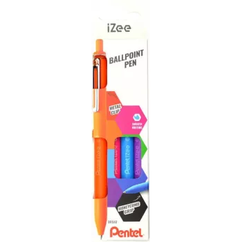 Pentel iZee BX470 golyóstoll 4 darabos csomag, vegyes tintaszínek fekete kék piros zöld 1,0 mm