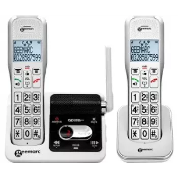 Geemarc AMPLIDECT 595-2 U.L.E Duo vezeték nélküli telefon 2 kagylóval - bázisállomás - töltőállomás