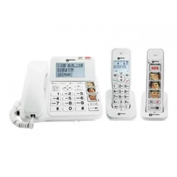 Geemarc Pack SENIOR 295 vezetékes és vezeték nélküli szenior telefon üzenetrögzítővel, fotógombokkal, megvilágított kijelzős vezeték nélküli kagylóval, fehér