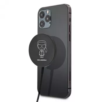 Karl Lagerfeld MagSafe-kompatibilis vezeték nélküli töltő 15W fekete