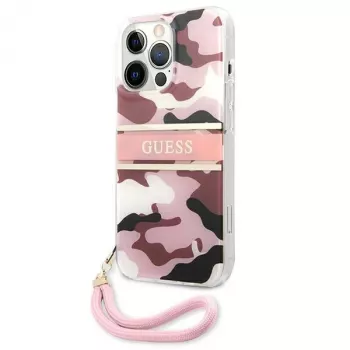 Guess Camo Strap Collection merev tok Apple iPhone 13 Pro / iPhone 13 készülékhez, rózsaszín