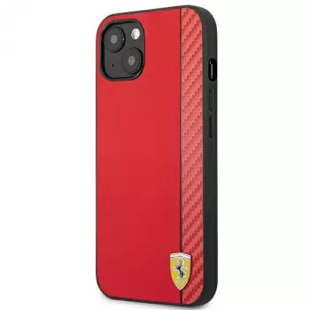 Ferrari On Track Carbon Stripe merev tok Apple iPhone 13 mini 5,4 inch készülékhez piros