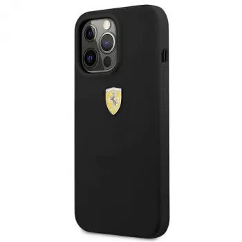 Ferrari FESSIHCP13LBK szilikon merev tok iPhone 13 Pro / 13 készülékhez, fekete