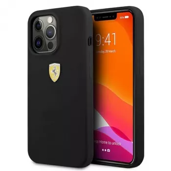 Ferrari FESSI szilikon merev tok iPhone 13 Pro Max 6,7 inch készülékhez fekete