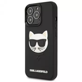 Karl Lagerfeld KLHCP13LCH3DBK merev tok 3D Rubber Choupette iPhone 13 Pro / 13 6,1 inch készülékhez fekete