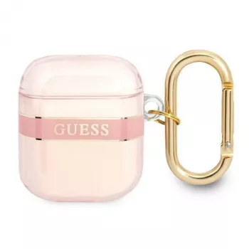 Guess GUA2HHTSP Strap Collection védőtok Apple AirPods 1/2-höz – rózsaszín