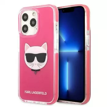 Karl Lagerfeld KLHCP13LTPECPI kemény tok iPhone 13 Pro / 13 6,1 inch készülékhez - fukszia Choupette Head