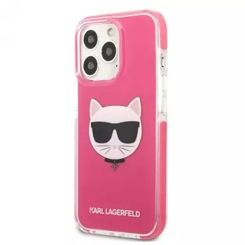 Karl Lagerfeld KLHCP13LTPECPI kemény tok iPhone 13 Pro / 13 6,1 inch készülékhez - fukszia Choupette Head