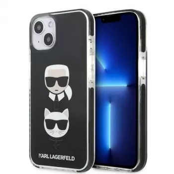 Karl Lagerfeld KLHCP13MTPE2TK kemény tok iPhone 13/14/15 6,1 inch készülékhez, fekete Karl & Choupette Head
