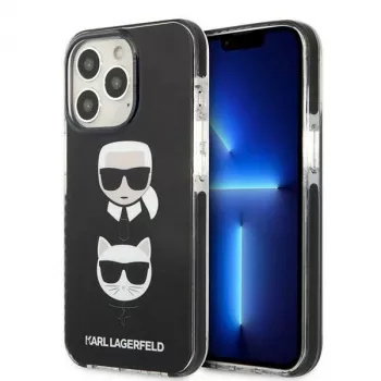 Karl Lagerfeld KLHCP13LTPE2TK iPhone 13 Pro / 13 6,1 inch kemény tok fekete Karl & Choupette Head