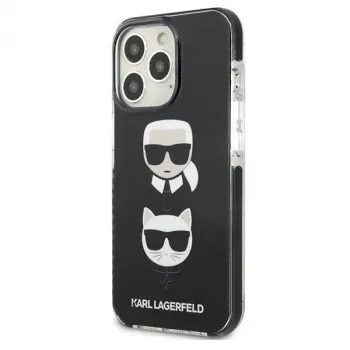 Karl Lagerfeld KLHCP13LTPE2TK iPhone 13 Pro / 13 6,1 inch kemény tok fekete Karl & Choupette Head