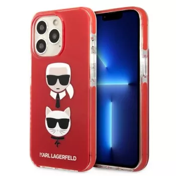Karl Lagerfeld KLHCP13LTPE2TR iPhone 13 Pro / 13 6,1 inch kemény tok piros Karl & Choupette Head