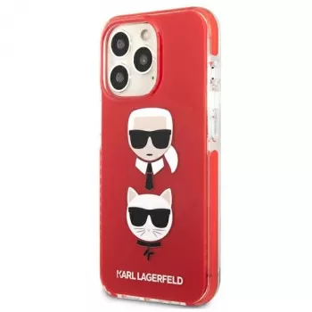 Karl Lagerfeld KLHCP13LTPE2TR iPhone 13 Pro / 13 6,1 inch kemény tok piros Karl & Choupette Head