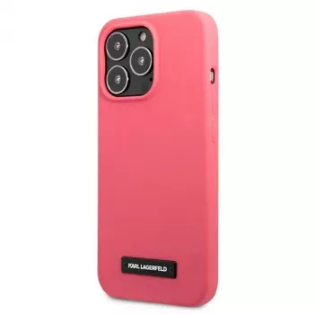 Karl Lagerfeld iPhone 13 Pro Max 6,7 inch kemény tok fukszia szilikon plaqué