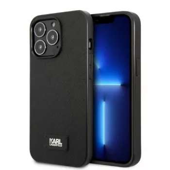 Karl Lagerfeld KLHCP13LSFMP2K iPhone 13 Pro / 13 6,1 inch kemény tok fekete Saffiano plaqué