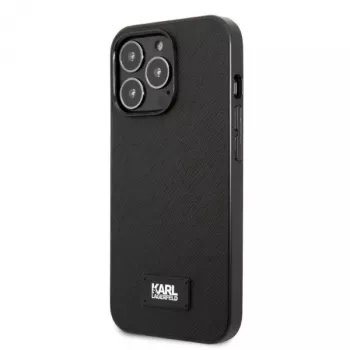 Karl Lagerfeld KLHCP13LSFMP2K iPhone 13 Pro / 13 6,1 inch kemény tok fekete Saffiano plaqué
