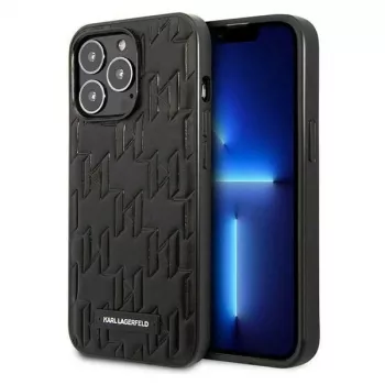Karl Lagerfeld KLHCP13LMNMP1K kemény tok iPhone 13 Pro / 13 6,1 inch készülékhez, fekete, Monogram plaqué