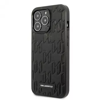 Karl Lagerfeld KLHCP13LMNMP1K kemény tok iPhone 13 Pro / 13 6,1 inch készülékhez, fekete, Monogram plaqué