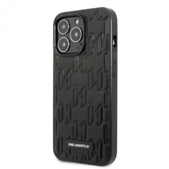 Karl Lagerfeld KLHCP13XMNMP1K iPhone 13 Pro Max 6,7 inch kemény tok fekete monogram plakett