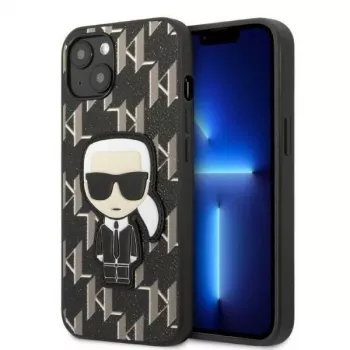 Karl Lagerfeld KLHCP13SPMNIKBK iPhone 13 mini 5,4 inch kemény tok fekete monogram Ikonik Patch