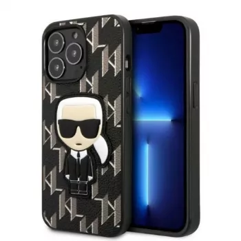 Karl Lagerfeld KLHCP13LPMNIKBK kemény tok iPhone 13 Pro / 13 6,1 inch fekete monogram Ikonik Patch