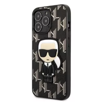 Karl Lagerfeld KLHCP13LPMNIKBK kemény tok iPhone 13 Pro / 13 6,1 inch fekete monogram Ikonik Patch